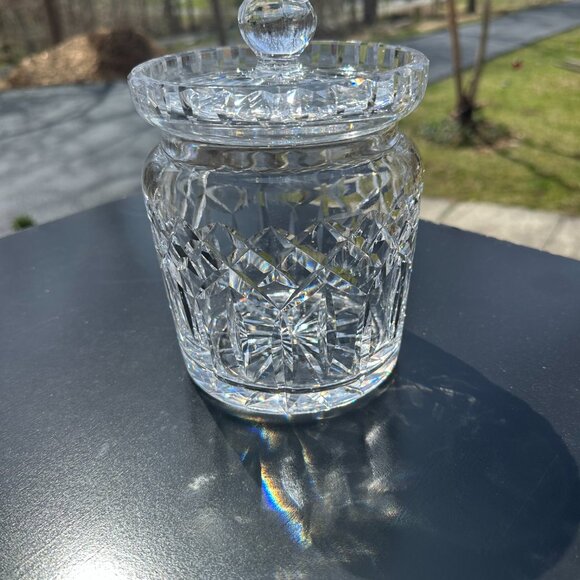 #6034 WATERFORD CRYSTAL LISMORE BISCUIT BARREL WITH LID - Picture 4 of 11